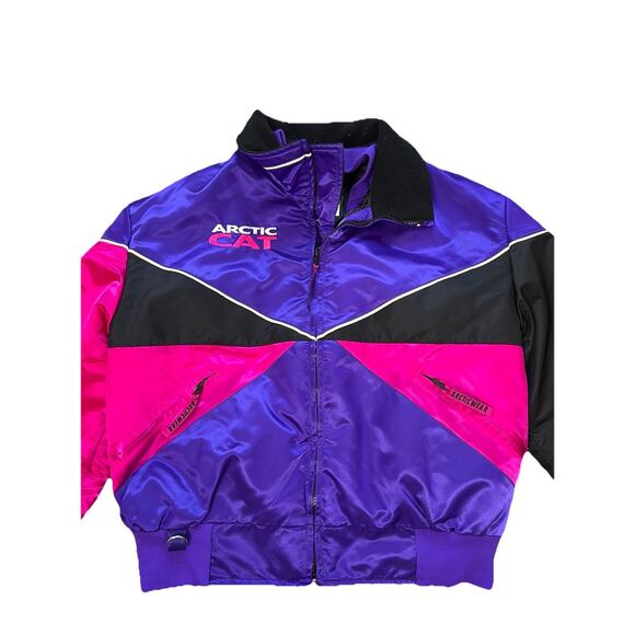 Vintage Arctic Cat Thinsulate 2in1 Legend Jacket Purple Pink Block Size Medium - Picture 2 of 8